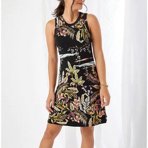 New w/tags Karen Kane Tropical Palm Print Sleeveless Dress size L 10/12